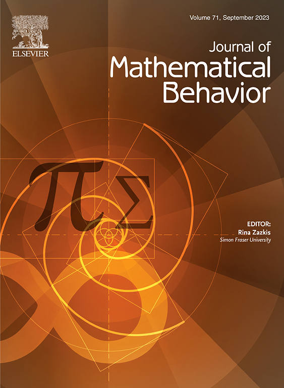 Go to journal home page - The Journal of Mathematical Behavior